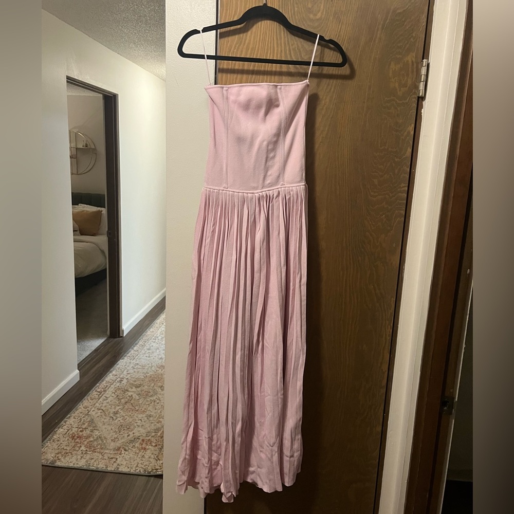Zara pleated skirt light pink dress
